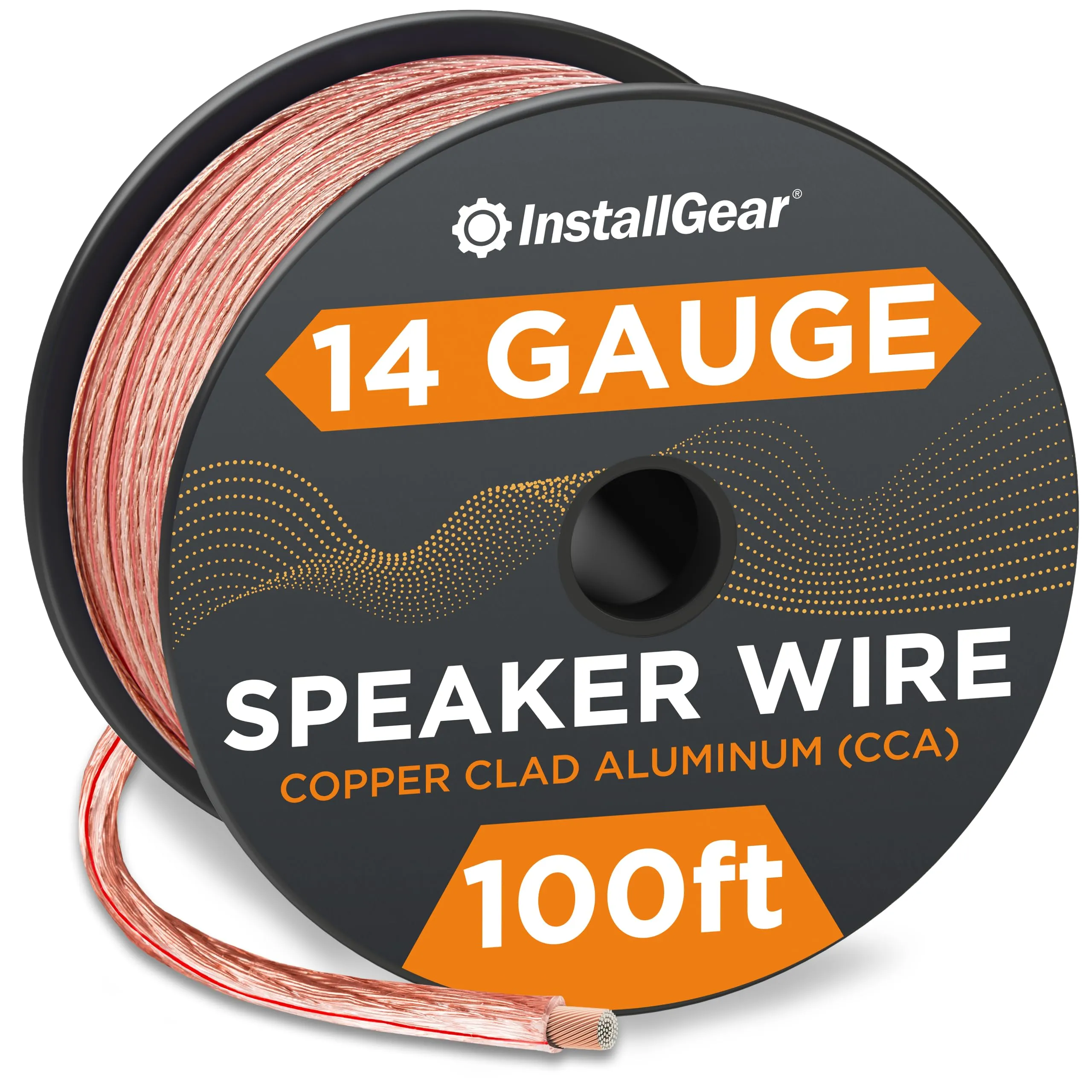 14 Gauge Wire Awg Speaker Wire (100ft - Clear)  Speaker Cable For Car