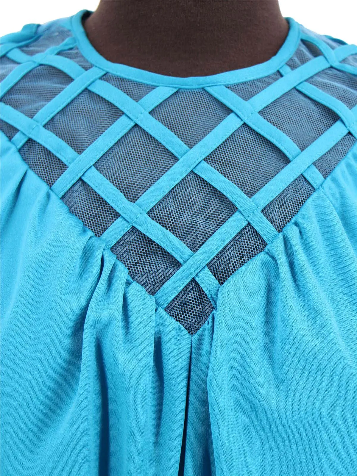 1970s Vintage Sky Blue Pleated C&A Dress