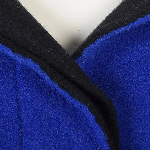 1980s Oscar de la Renta Royal Blue Swing Coat