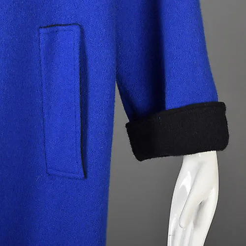 1980s Oscar de la Renta Royal Blue Swing Coat