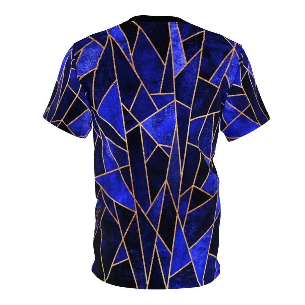 Abstract Blue Geometric T-Shirt for Men and Women