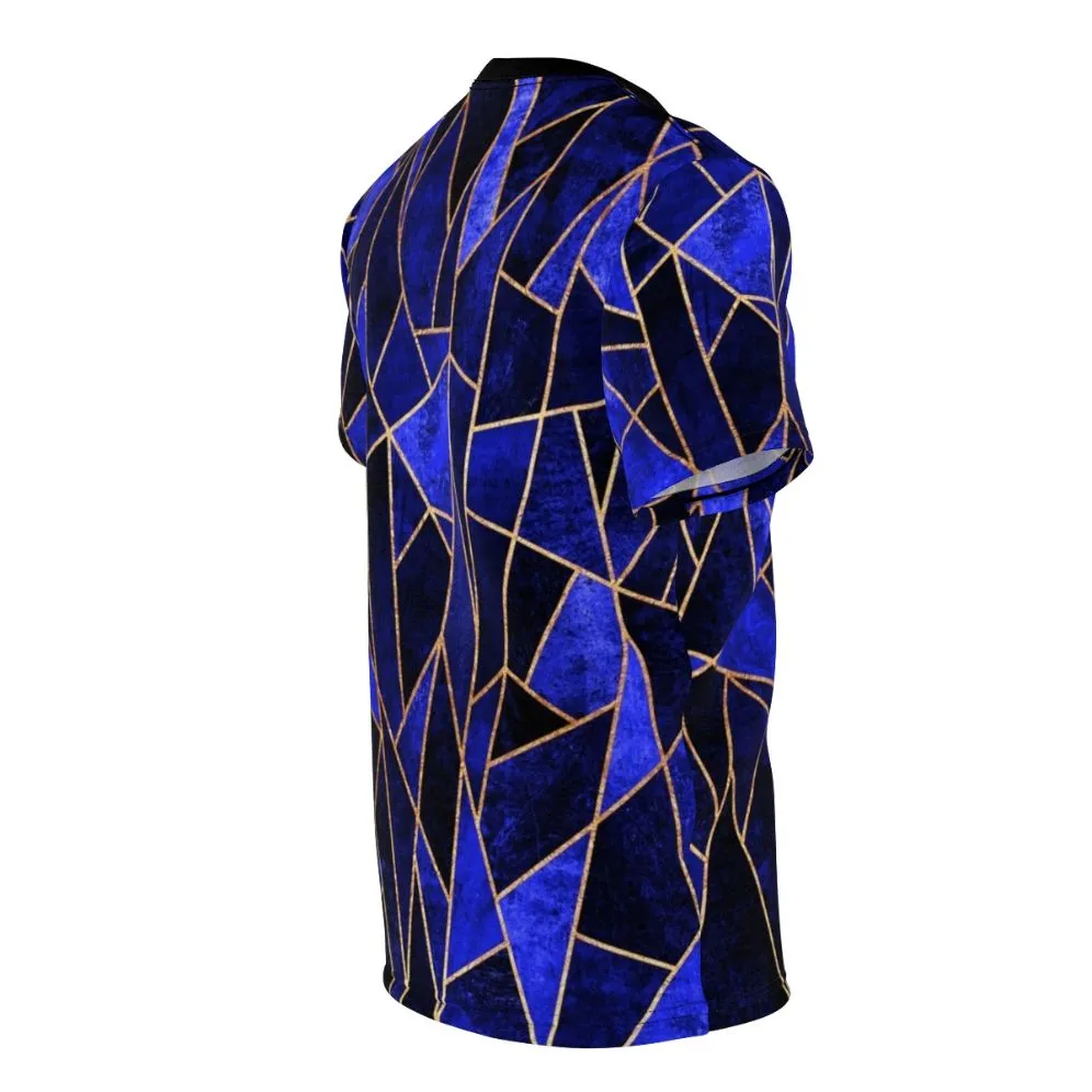 Abstract Blue Geometric T-Shirt for Men and Women