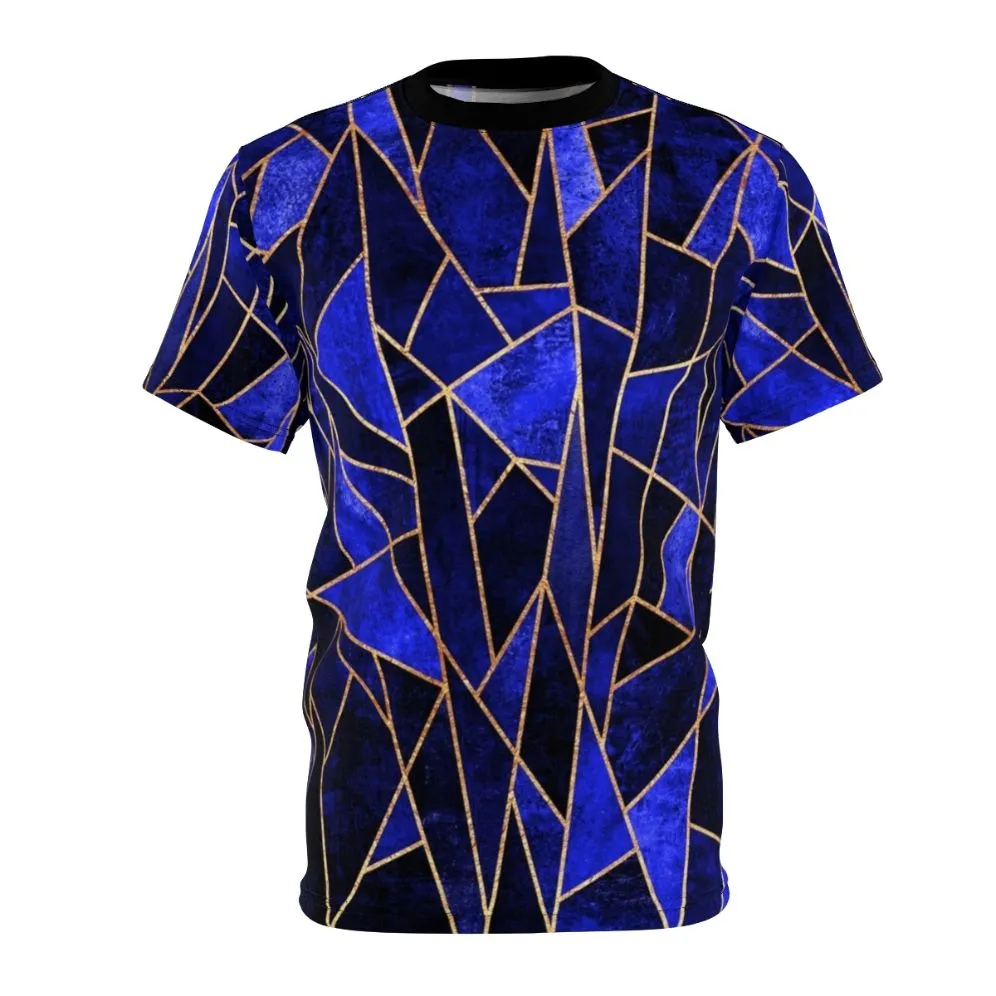 Abstract Blue Geometric T-Shirt for Men and Women