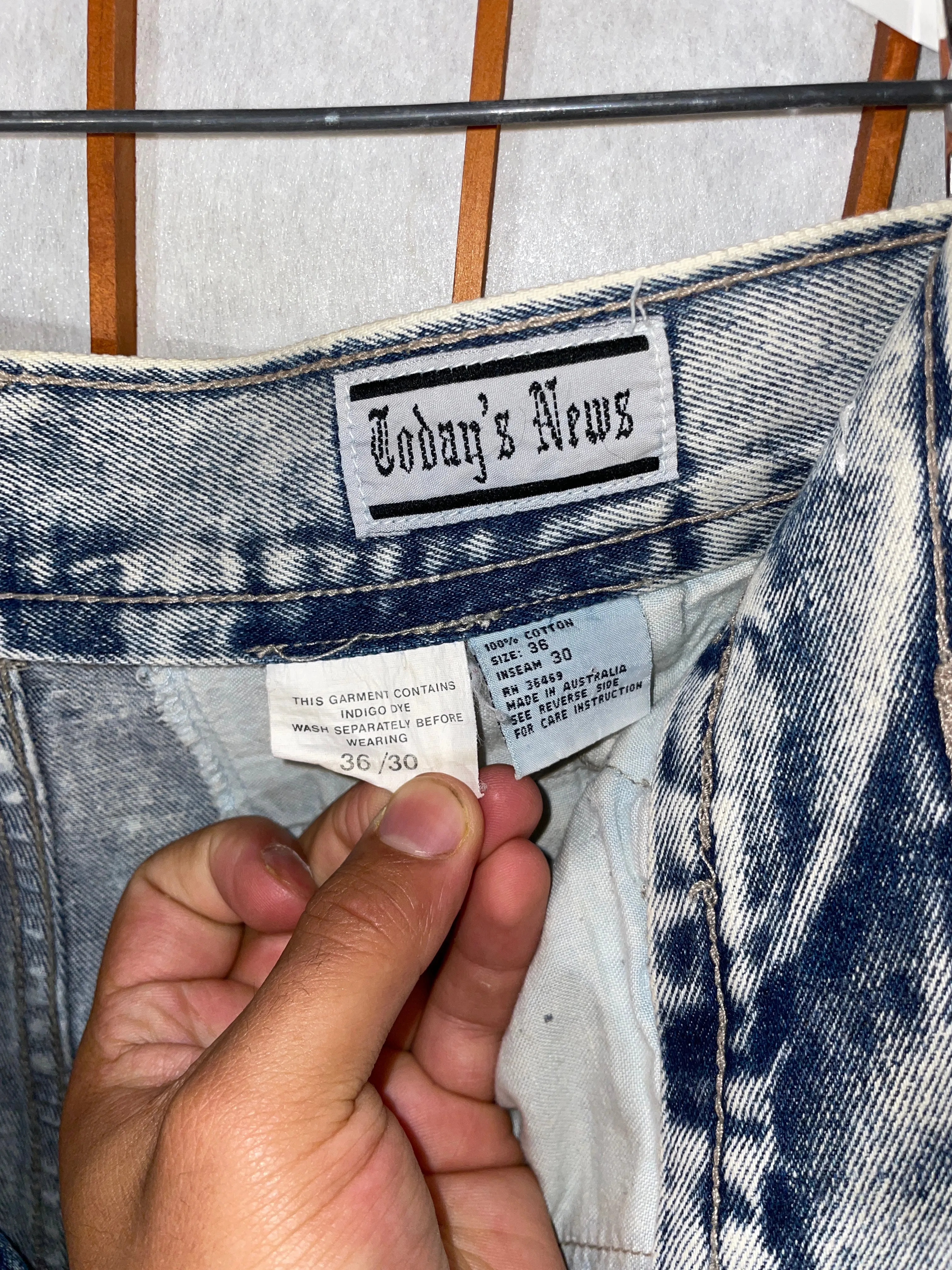 Acid Wash Cargo Pants Men Jeans Today's News 36x30