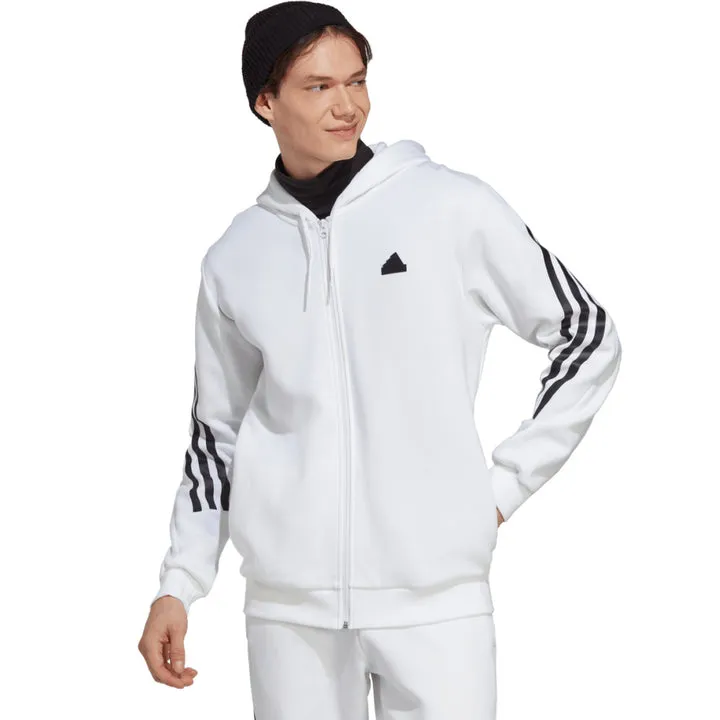 ADIDAS FUTURE ICONS 3-STRIPE ZIP HOODIE - MENS - WHITE