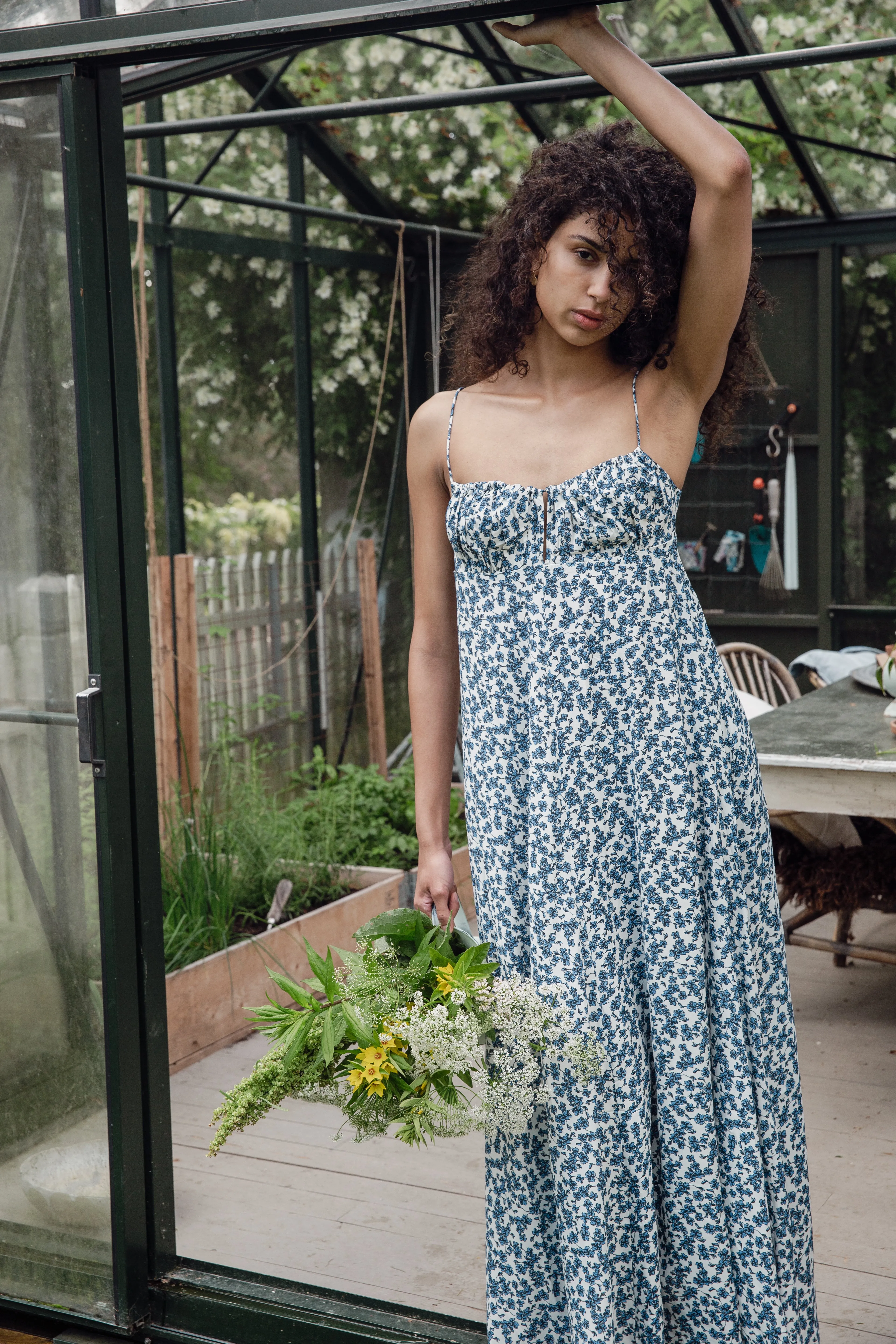 Anessa Maxi Dress - Leilani Print/Mid Blue