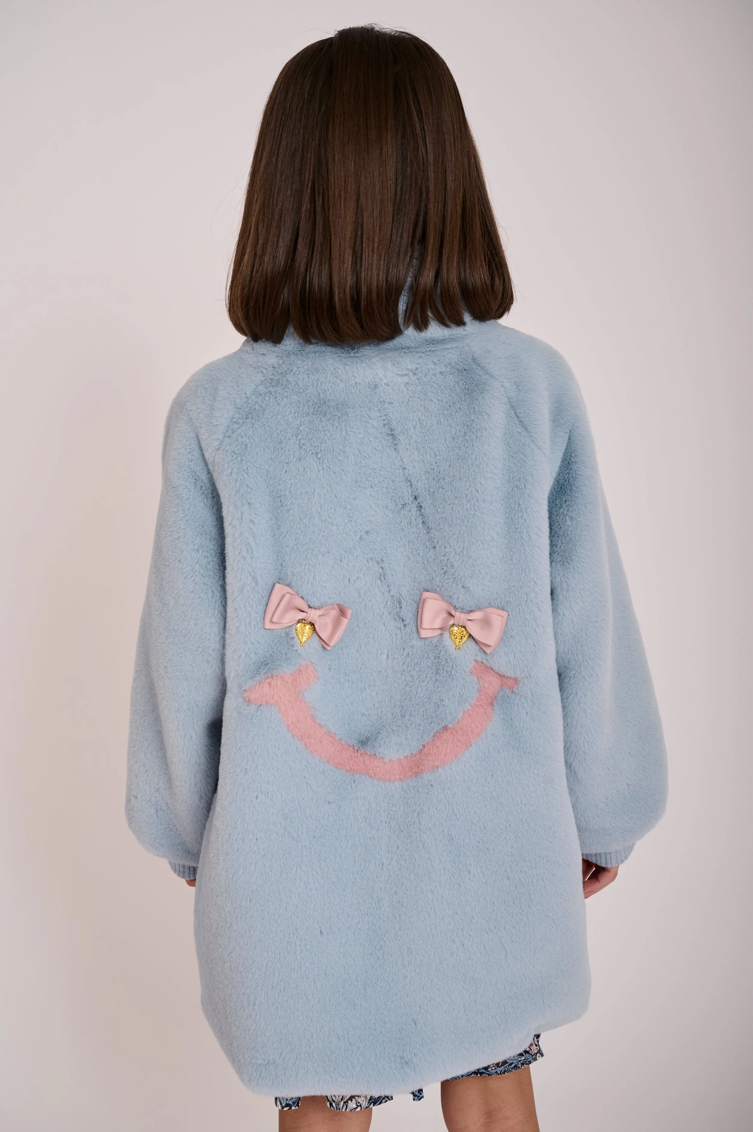 Angels Face Girls Oscars Smile Faux Fur Jacket in Blue