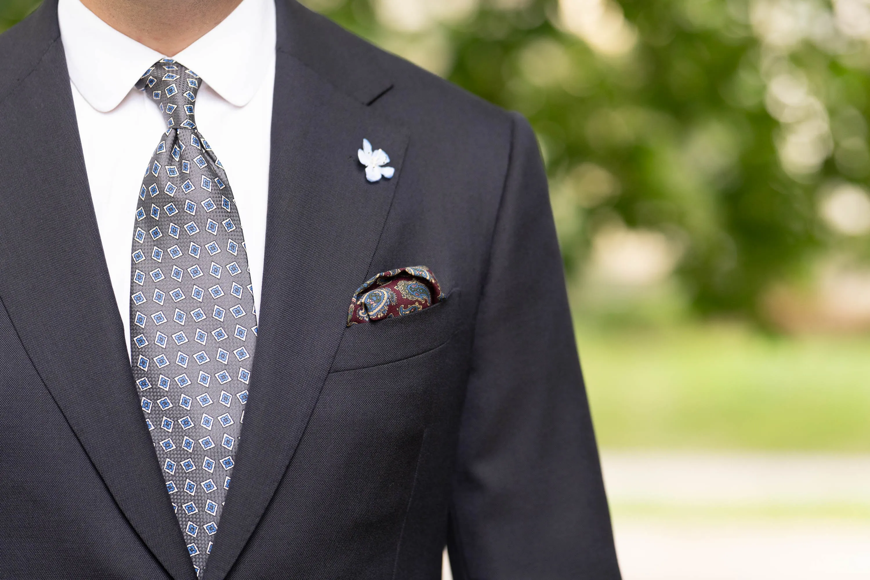 Battleship Gray Jacquard Woven Tie