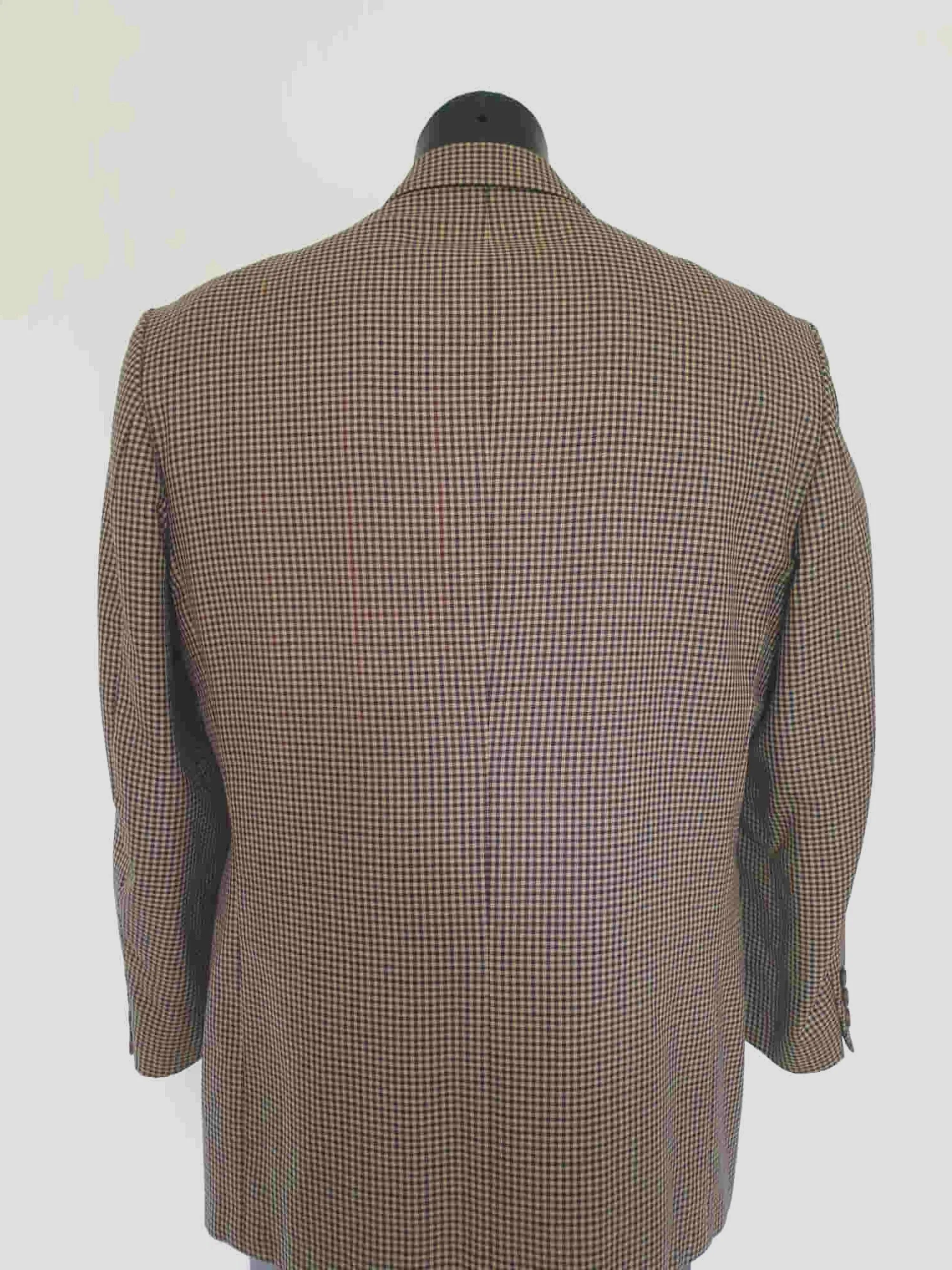 Beige Houndstooth Sports Jacket by Fletcher Jones - L