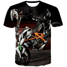 Bicycle T shirts Men Metal Tshirt Anime City T shirts Funny Psychedelic T-shirts 3d