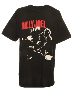 Billy Joel Black Printed T-shirt - M