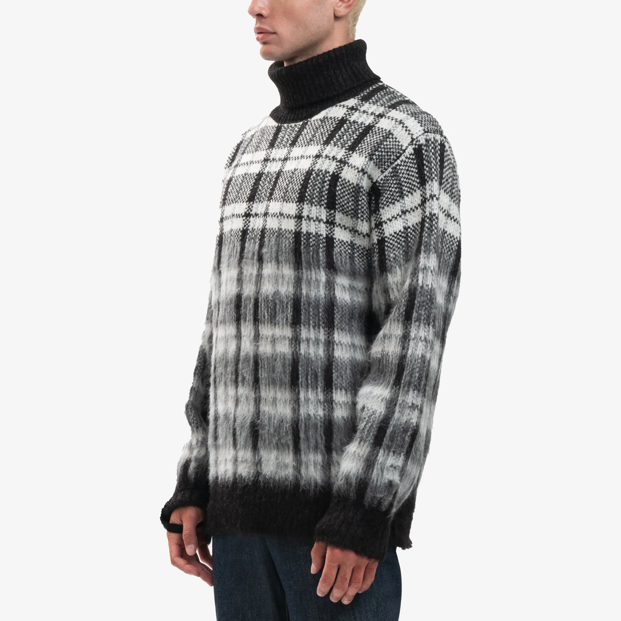 Black Check Mohair Sweater