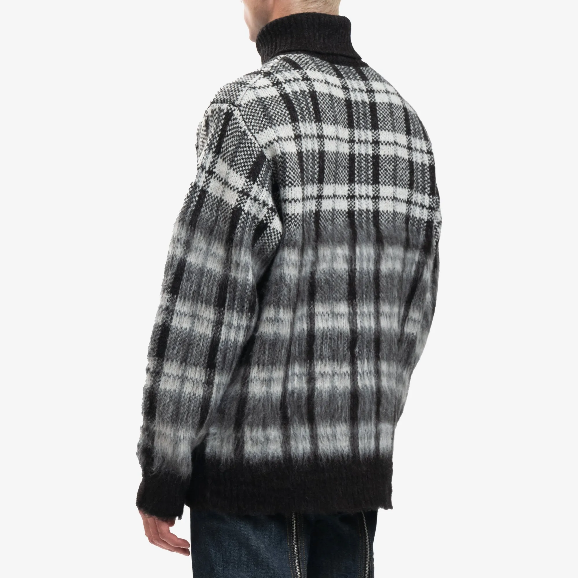 Black Check Mohair Sweater