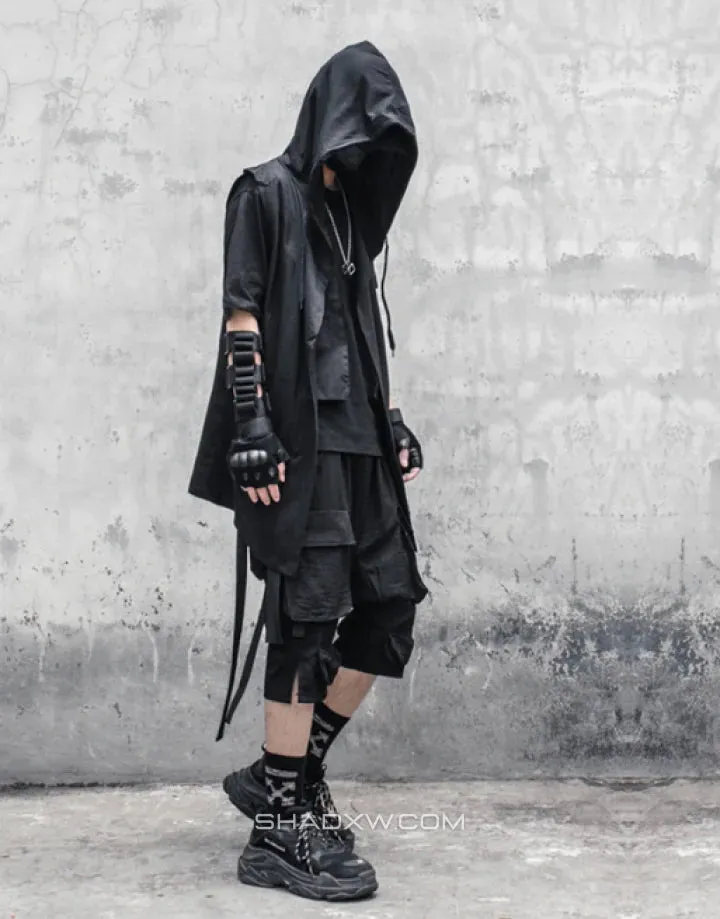 Black sleeveless jacket