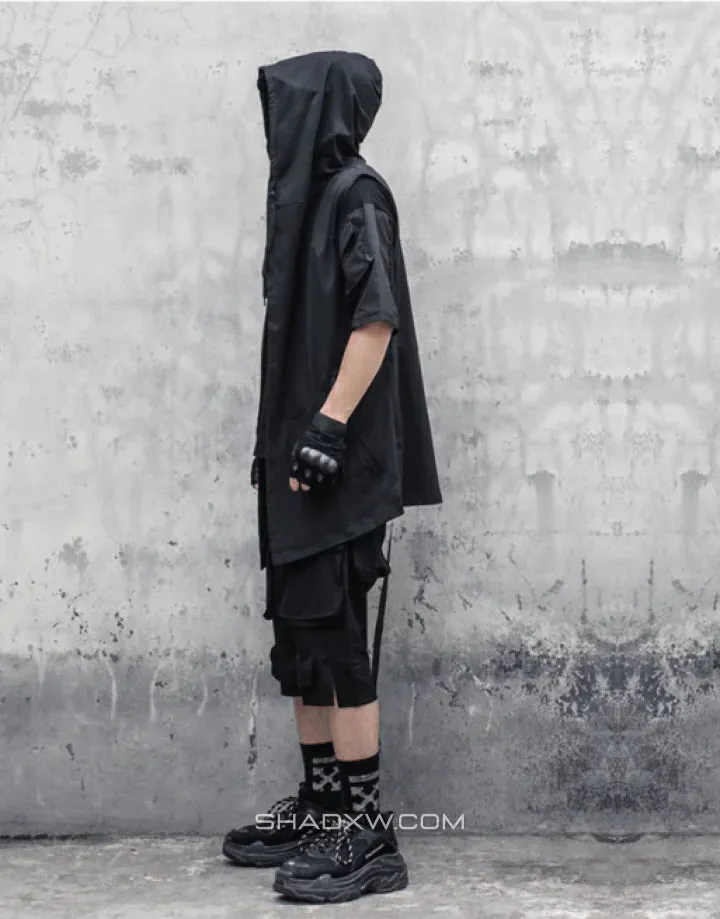 Black sleeveless jacket