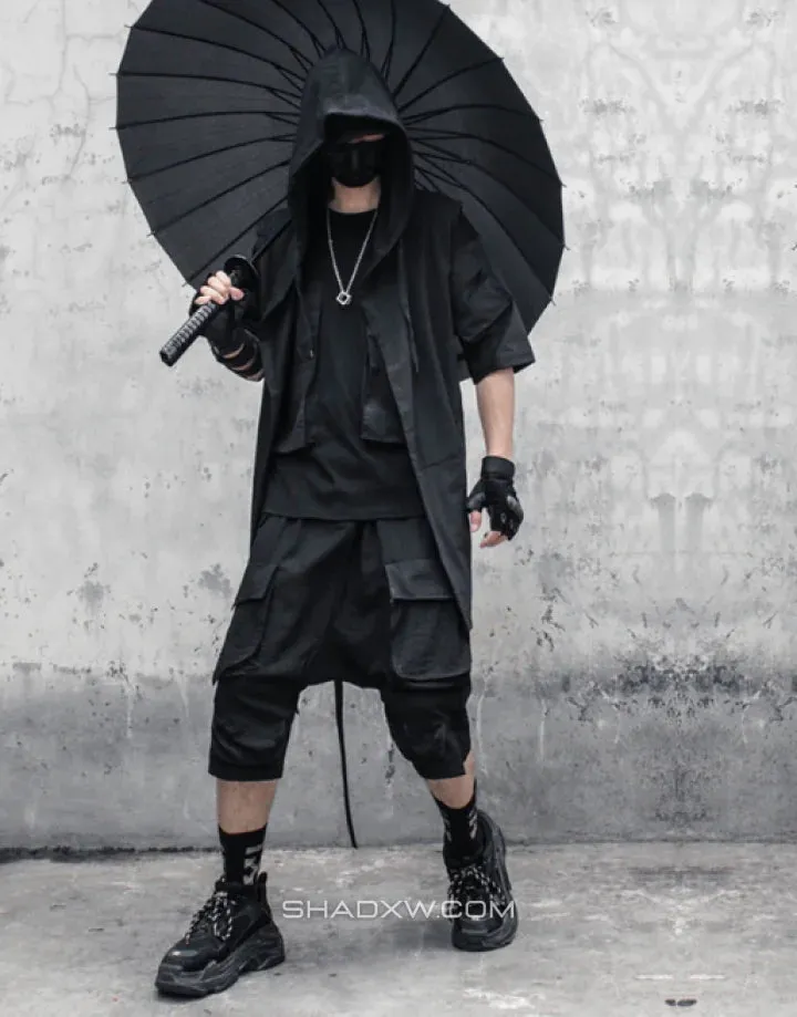 Black sleeveless jacket