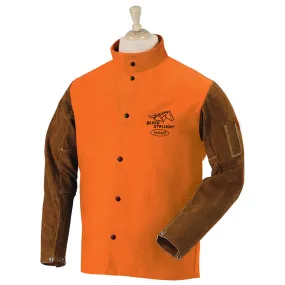 Black Stallion Hi-Vis Hybrid 9 oz FR & Cowhide Jacket - FO9-30C-BS