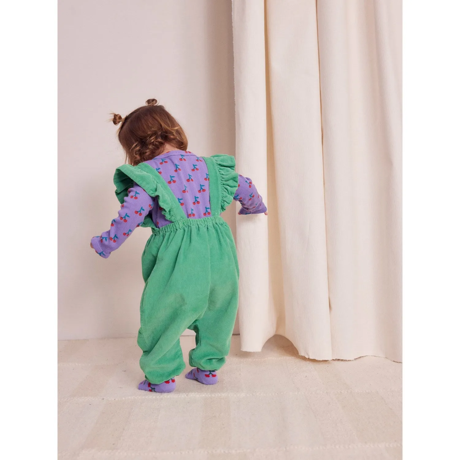 Bobo Choses Green Cherry Micro Corduroy Overall