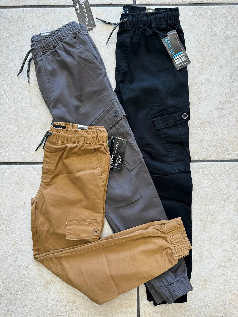 Boy's Pull-On Twill Cargo Jogger Pants