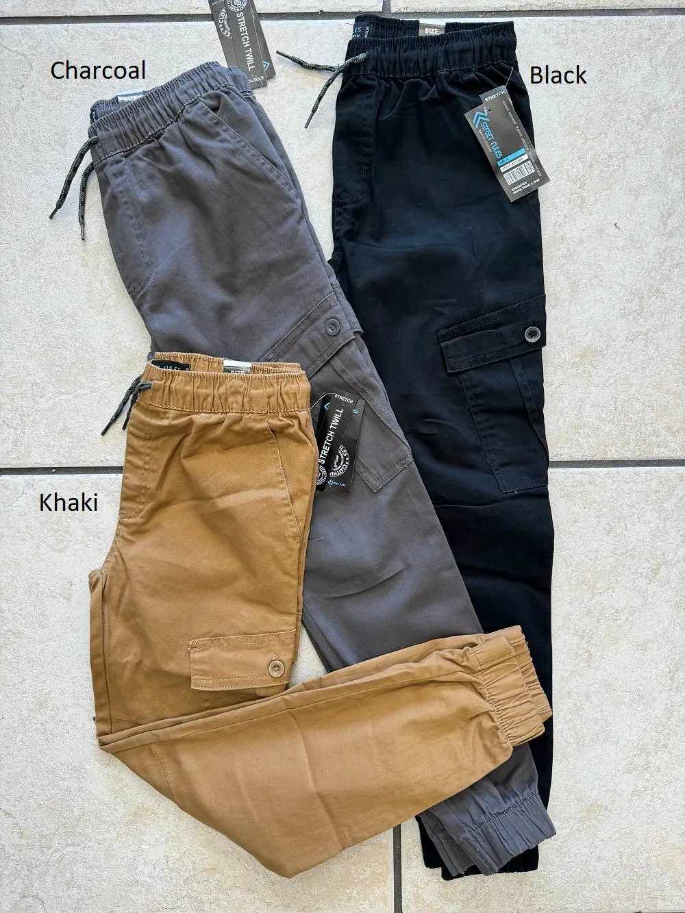 Boy's Pull-On Twill Cargo Jogger Pants