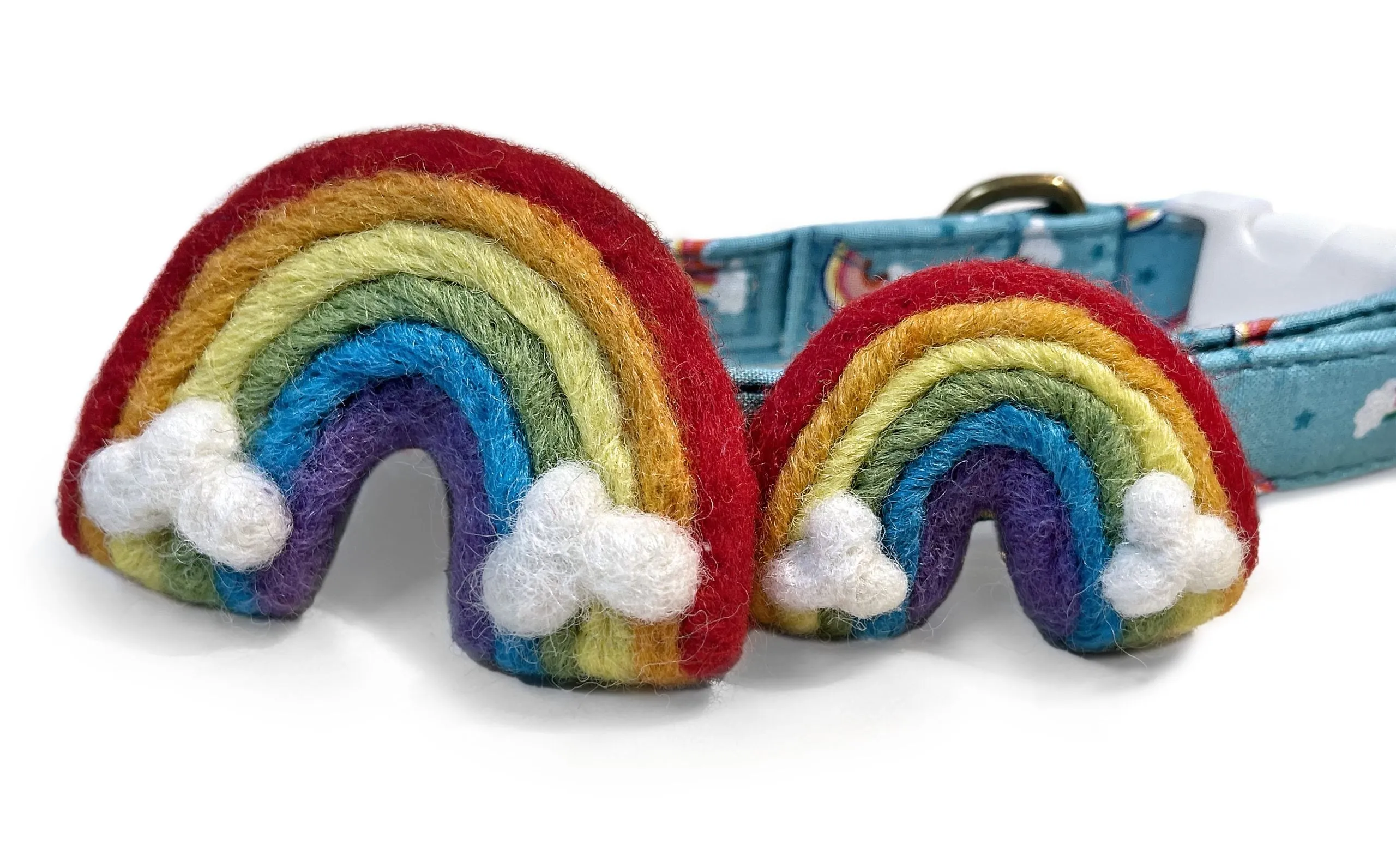 Bright Rainbows - Velcro Attachable Dog & Cat Collar Felt Accessory