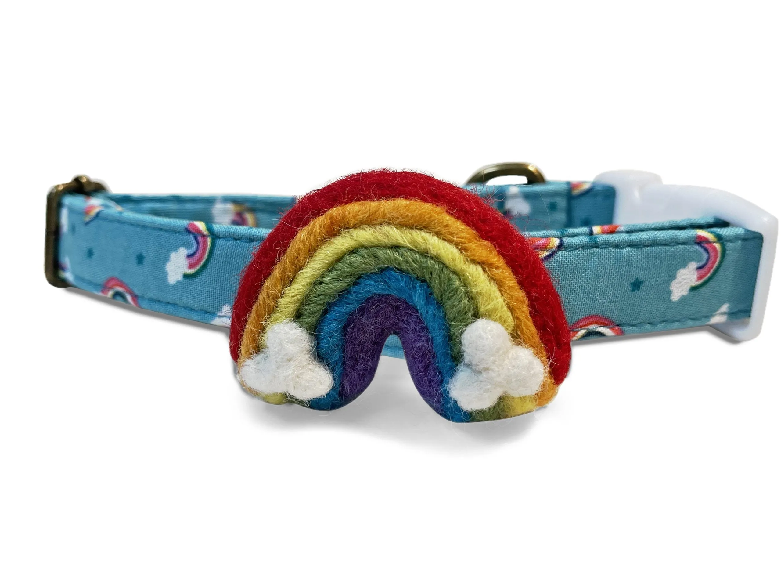 Bright Rainbows - Velcro Attachable Dog & Cat Collar Felt Accessory