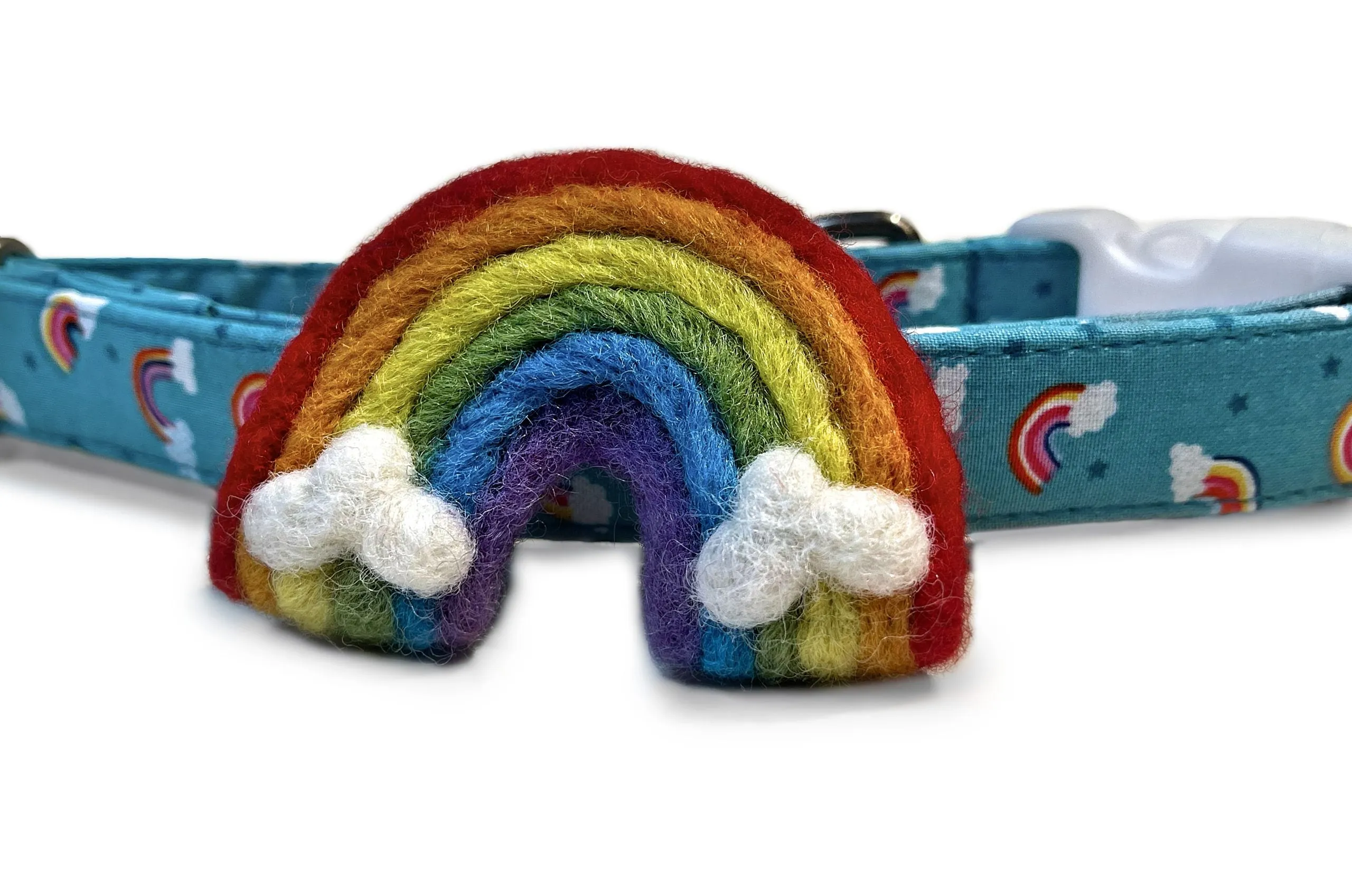 Bright Rainbows - Velcro Attachable Dog & Cat Collar Felt Accessory