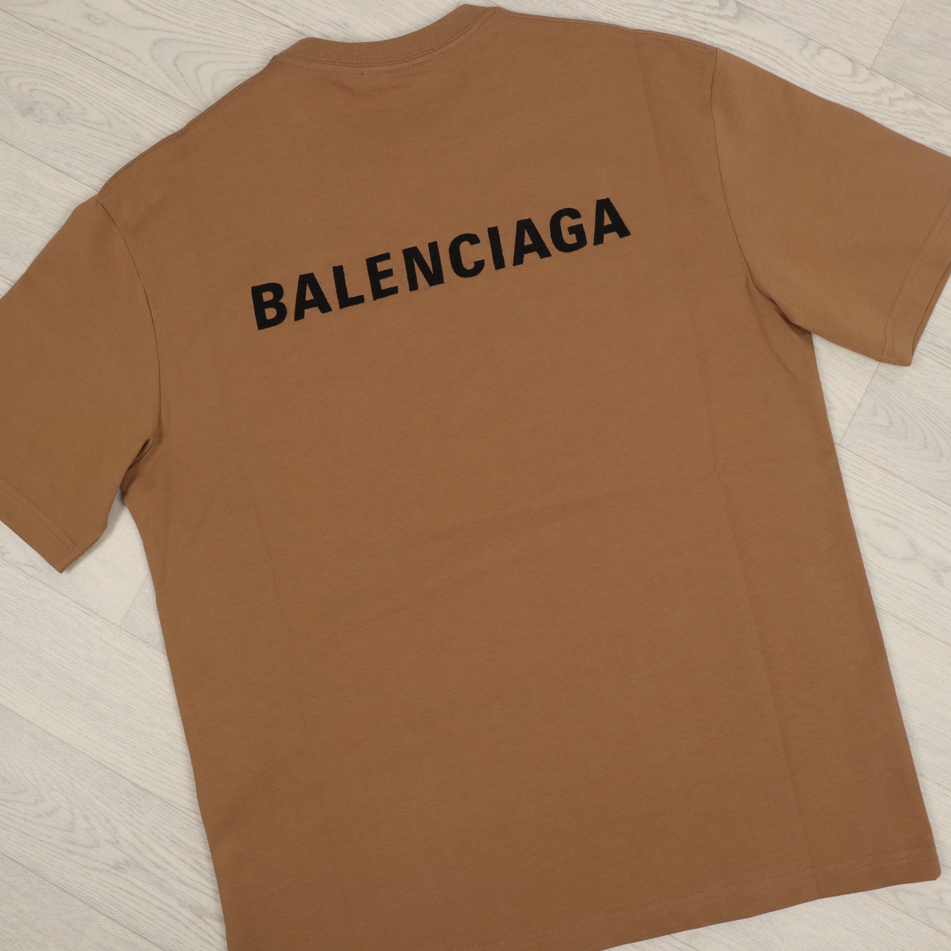 Brown Embroidered Logo T-Shirt.