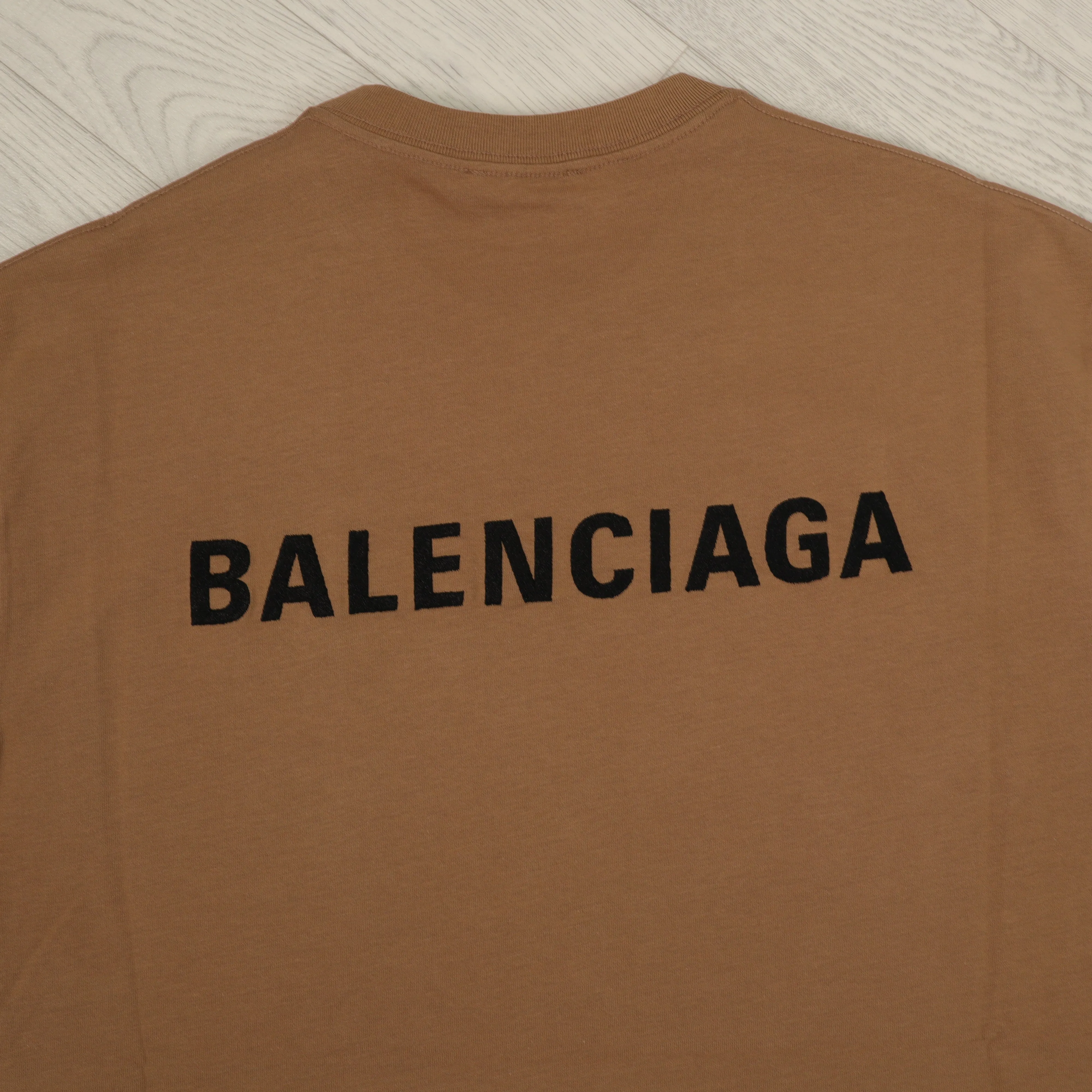 Brown Embroidered Logo T-Shirt.