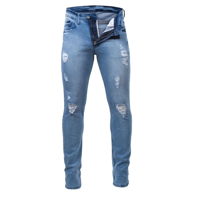 Calça Jeans Masculina  Super Skinny Justa Colada na Perna Com Lycra Elastano