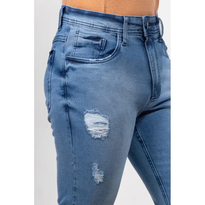 Calça Jeans Masculina  Super Skinny Justa Colada na Perna Com Lycra Elastano