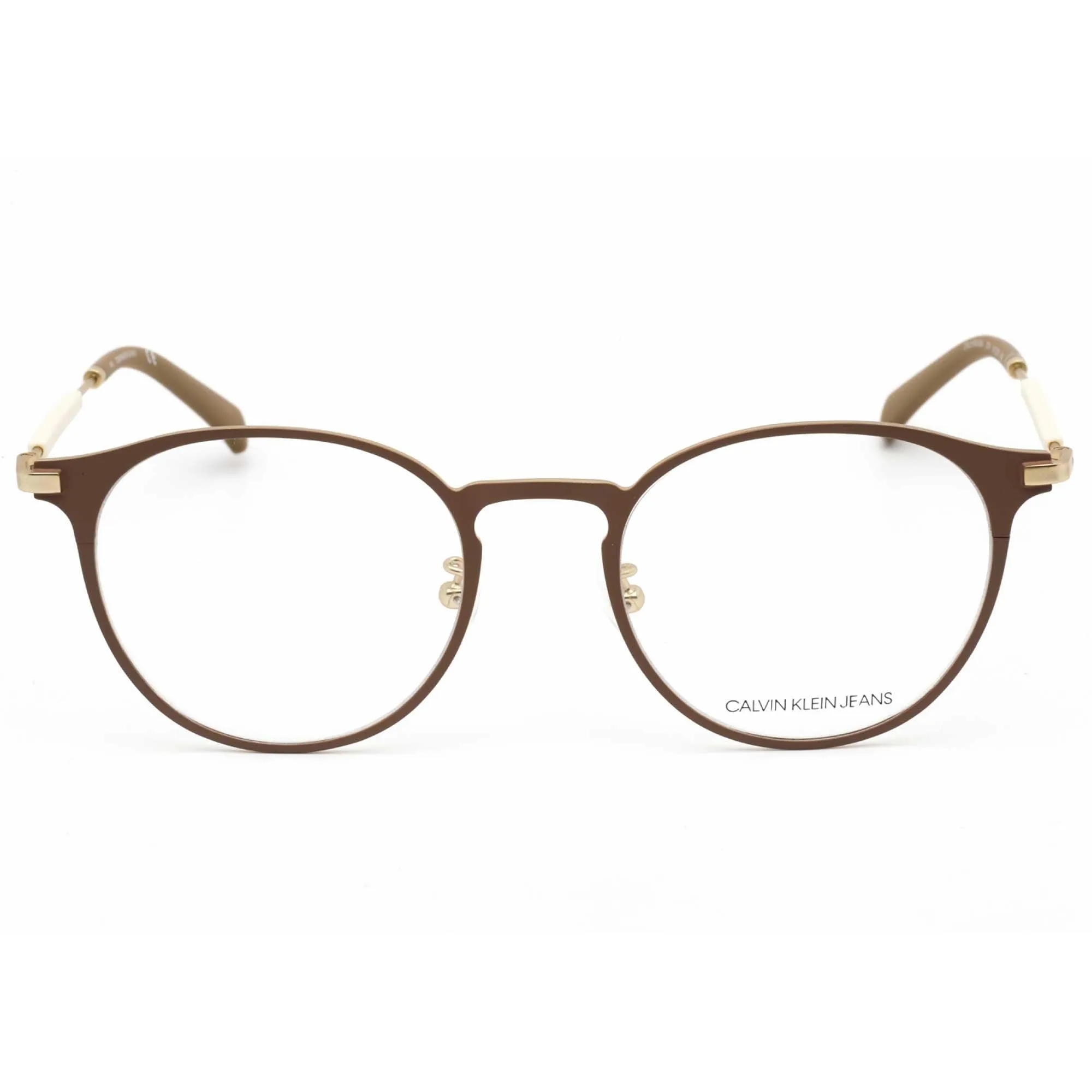 Calvin Klein Jeans Unisex Eyeglasses - Beige Round Frame Clear Lens | CKJ19105A 274