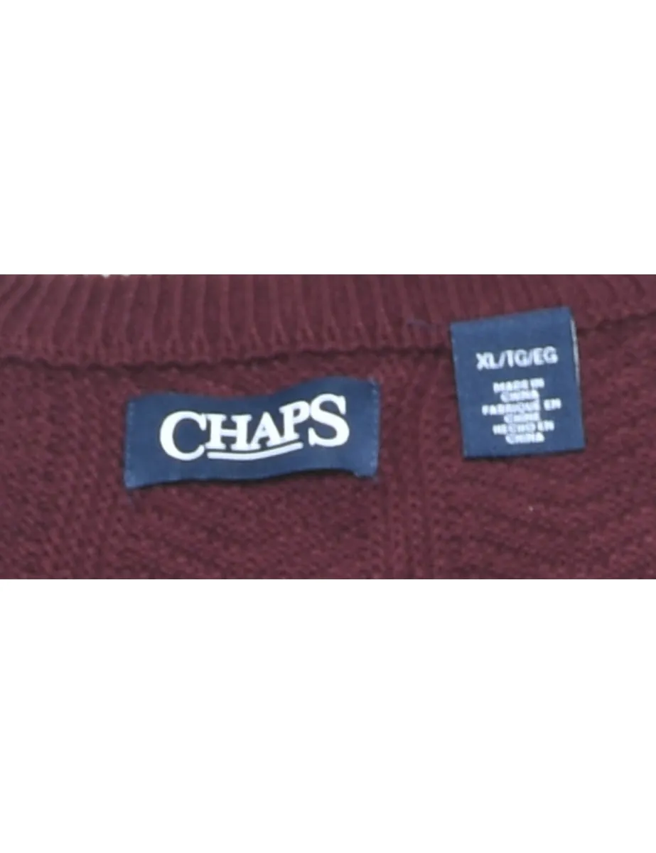 Chaps Burgundy Jumper - XL