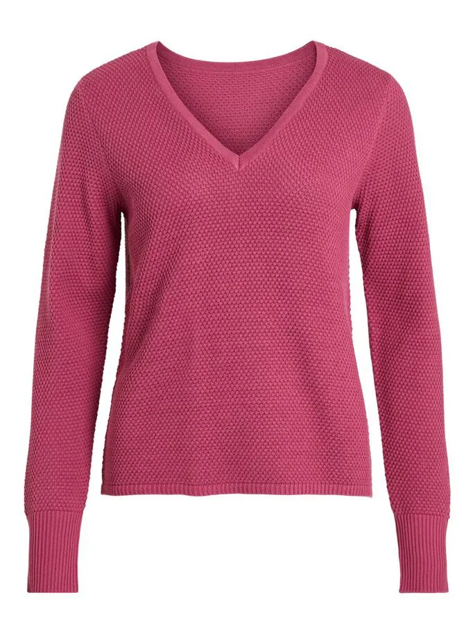 Chassa V-Neck Jumper (Magenta Haze)