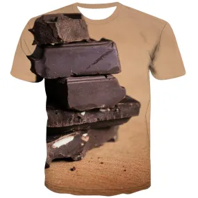 Chocolate T shirts Men Brown T shirts Funny Delicious Tshirts Novelty Bitter T-shirts Graphic