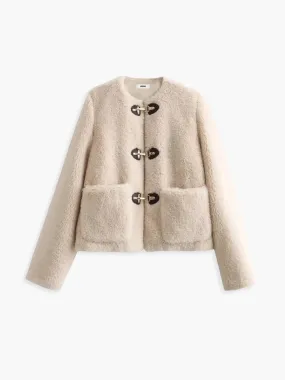 Classic Sherpa Buckle Closure Coat