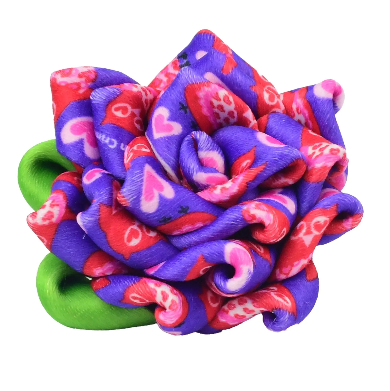 Collar Flower - Purple with Red Hearts