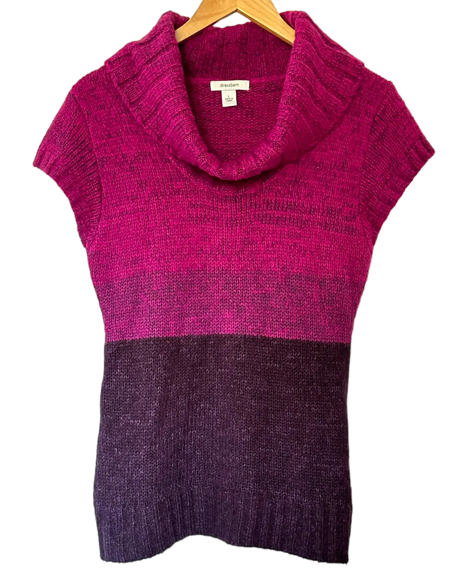 Cool Winter Cowl Neck Color Block Sweater