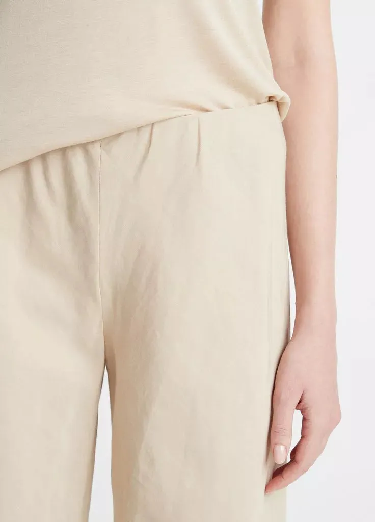 Cotton-Blend High-Waist Bias Pant - White Oak