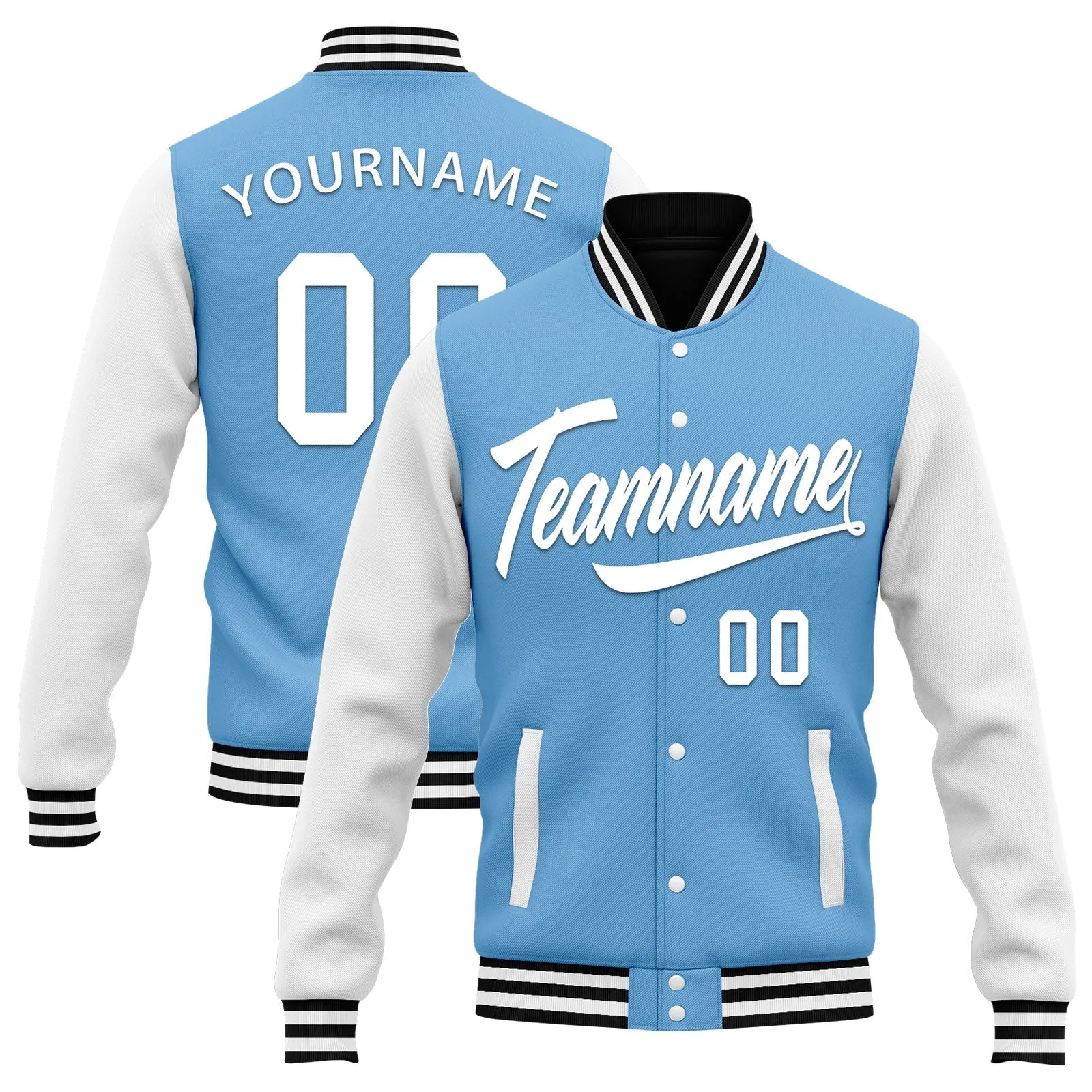 Custom Raglan Sleeves Jacket Bomber Full-Snap Varsity Letterman Personalized Jacket FZ005-D025002-12