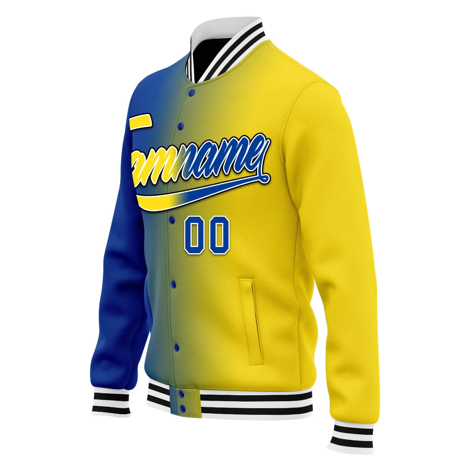 Custom Split Fashion Jacket Bomber Full-Snap Varsity Letterman Personalized Jacket FZ005-D028014-3