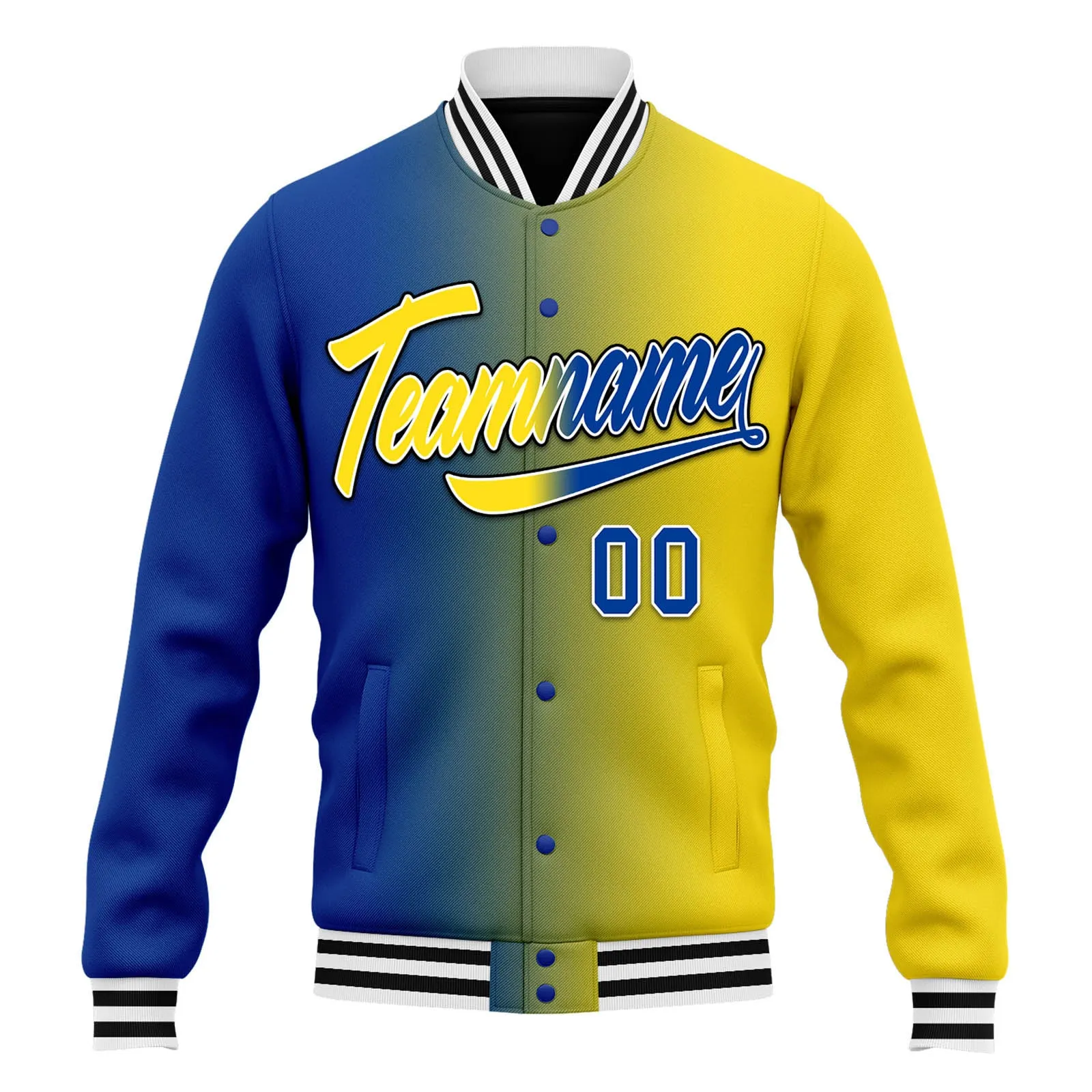 Custom Split Fashion Jacket Bomber Full-Snap Varsity Letterman Personalized Jacket FZ005-D028014-3