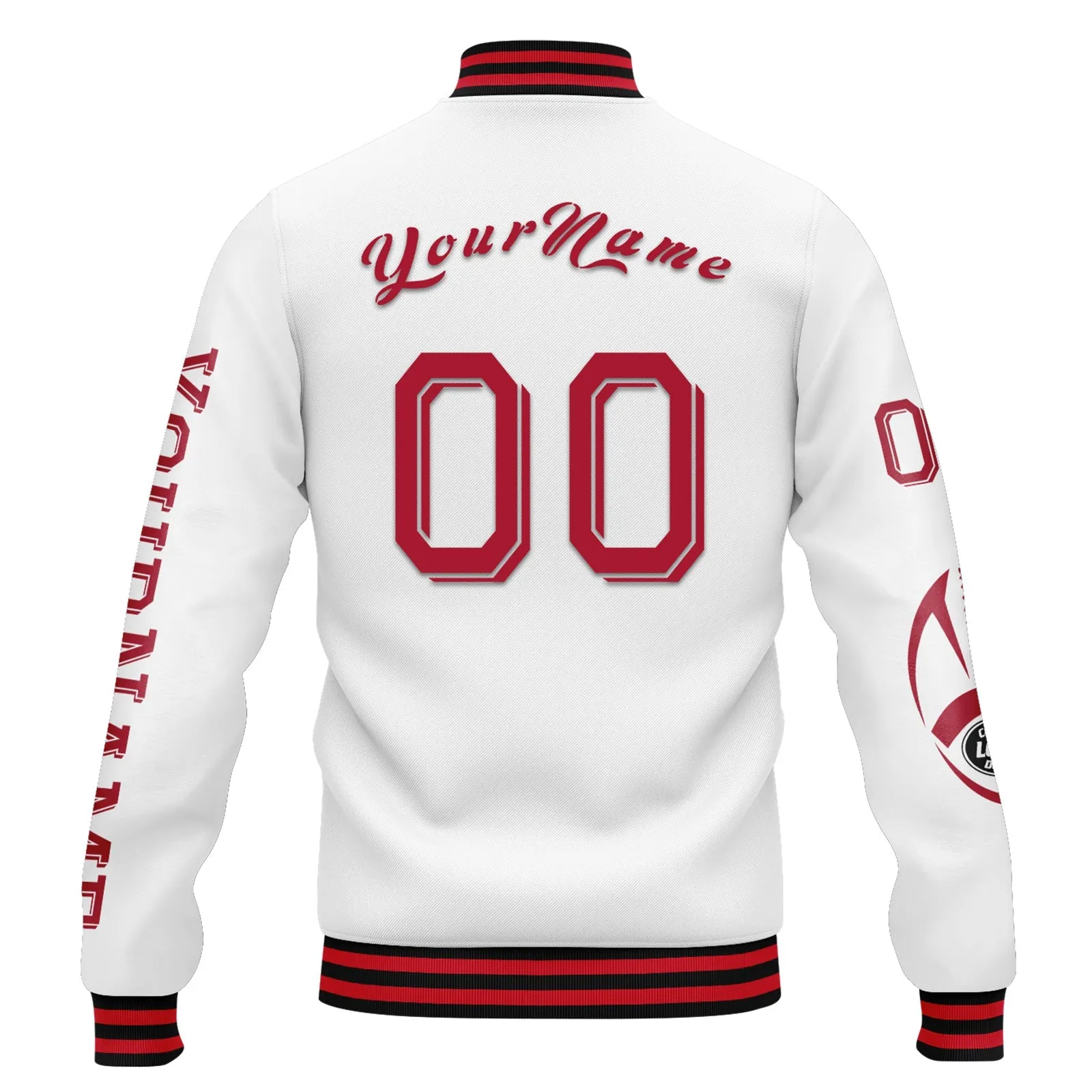 Custom White Red New York Jacket Bomber Full-Snap Varsity Letterman Personalized Jacket FZ005SX-D020290-21