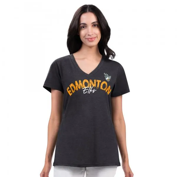 Edmonton Elks Ladies Key Move V-Neck - Black