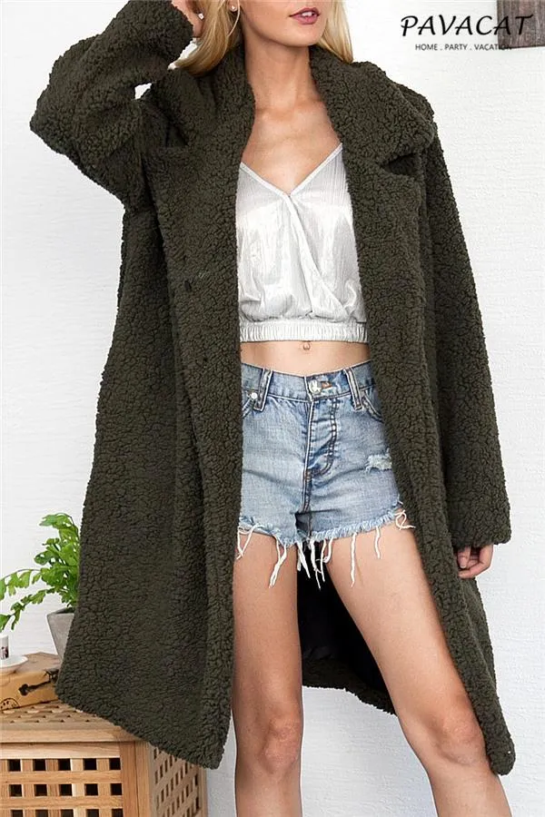 elveswallet Round the 70's World Wool Blend Coat - Khaki