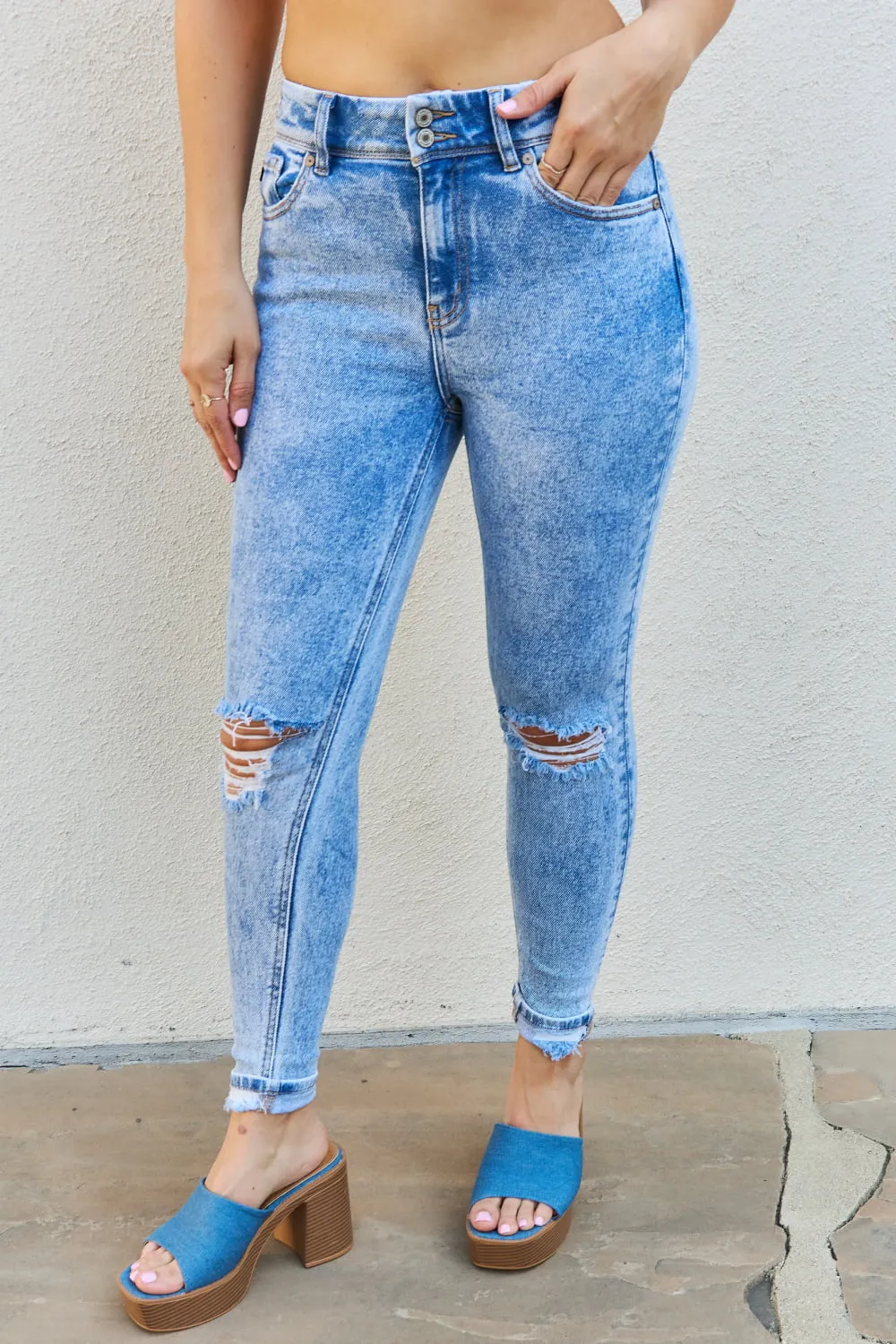 Emma Full size High Rise Distressed Skinny Jeans