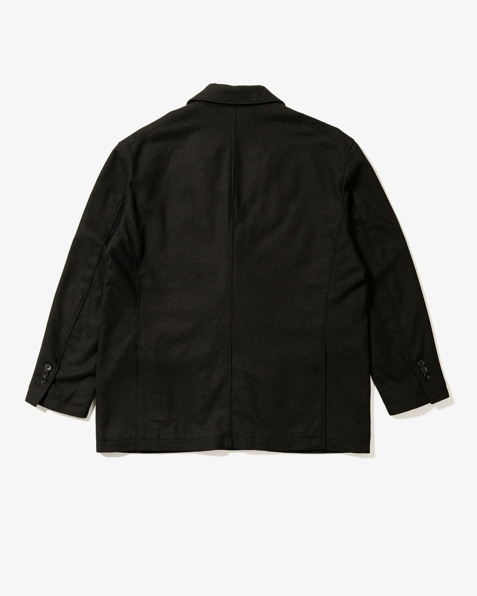 Engineered Garments DBL Peak Jacket Black Solid Poly Wool Flannel