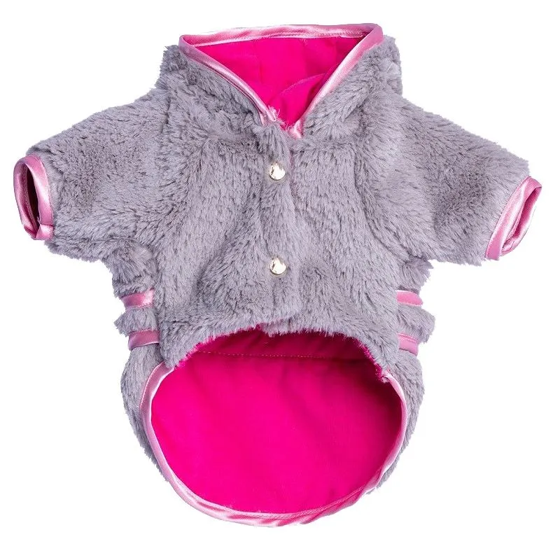 Fluffy Bow Dog Coat Baby Pink