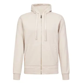 FRADI Cotton Fleece Hooded Zip Jacket BEIGE