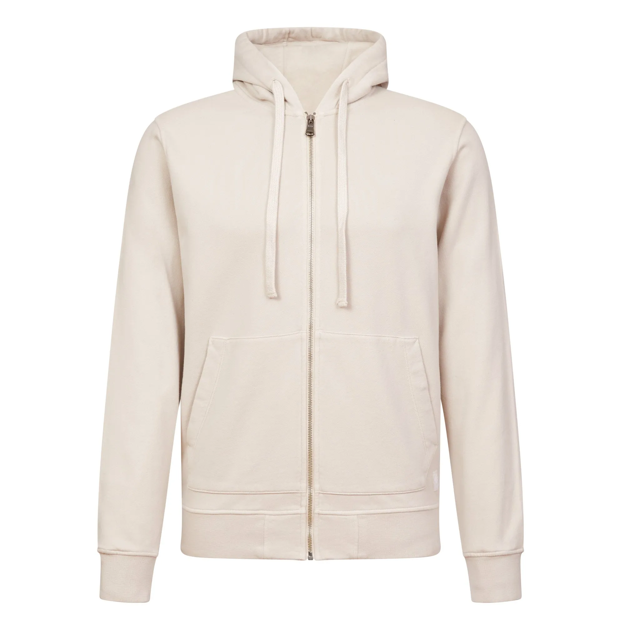 FRADI Cotton Fleece Hooded Zip Jacket BEIGE